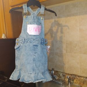 New Light blue jean overalls